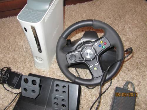 игровая приставка xbox 360 плюс руль педали и игры