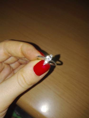 Серебряное колько с фианитами и аметистом