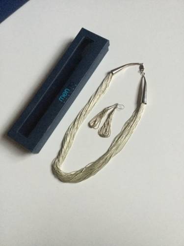 Колье и серьги из серебра menno