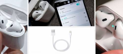 Беспроводные наушники Airpods кабель для Iphone в подарок