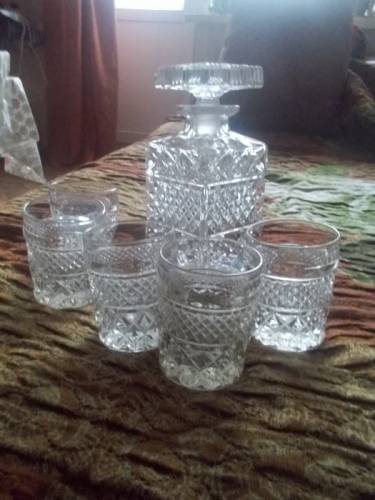 Графини 6 стаканов  Чешское стекло