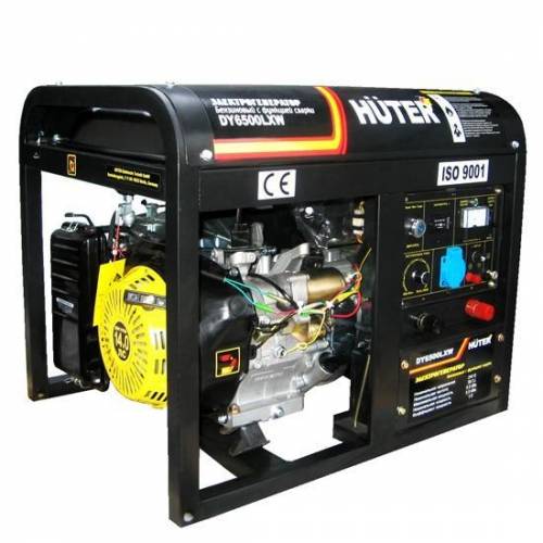 Поративный электрогенератор Huter DY6500LXW, с функцией сварки